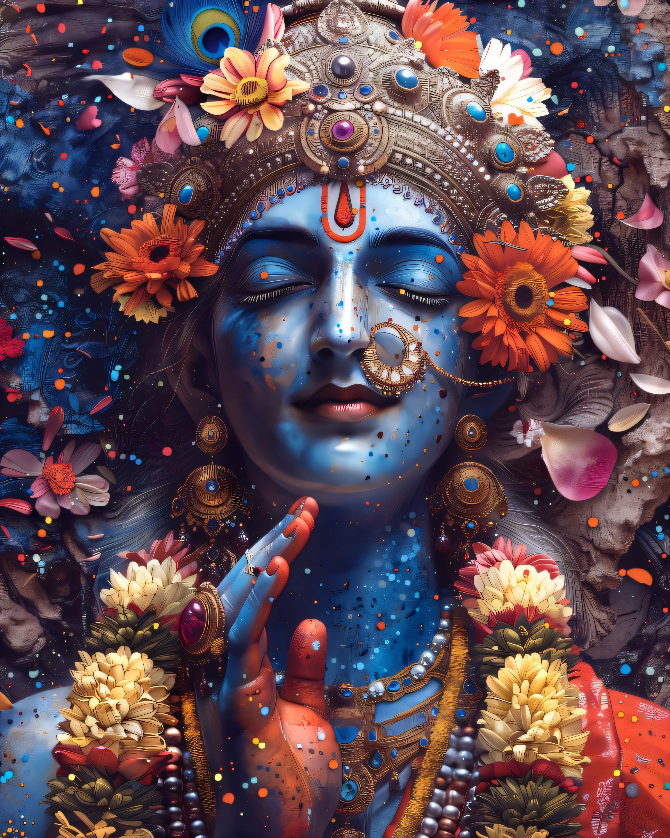 Lord Krishna ji beautiful AI art full HD mobile wallpaper  | PC and Mobile Wallpapers