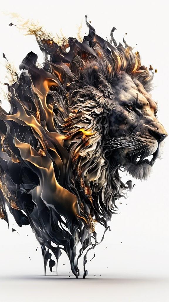 Ai created white golden Lion cool HD Android wallpaper | PC and Mobile Wallpapers