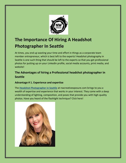 The Importance Of Hiring A Headshot Photographer In Seattle.pdf