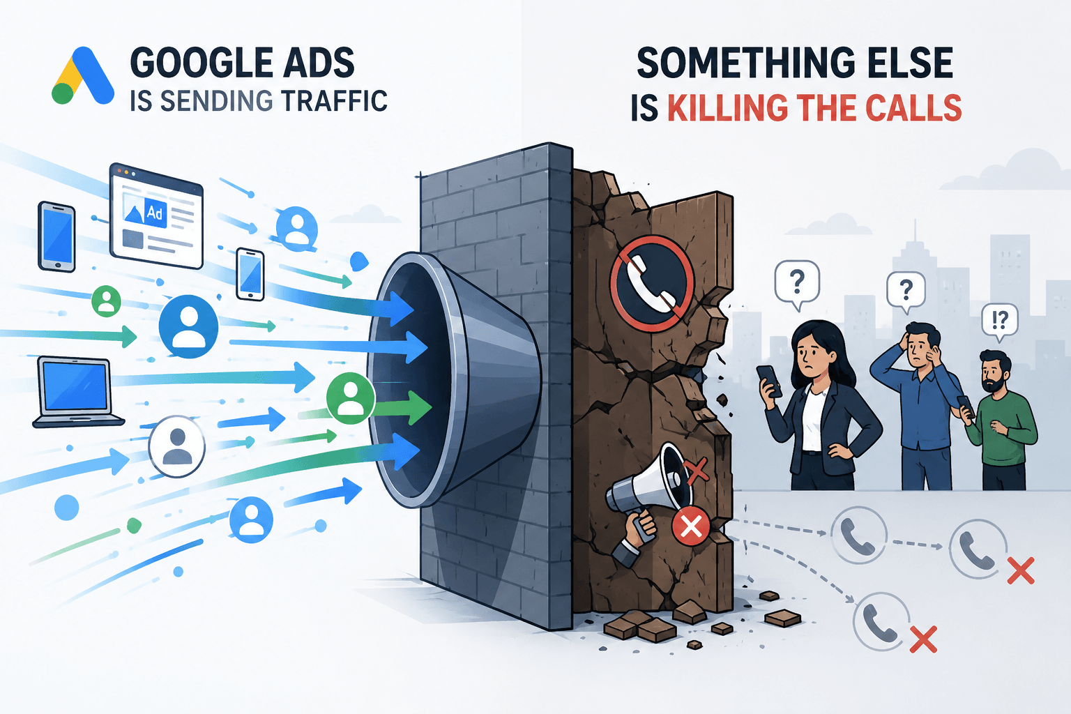 Google Ads Is Sending Traffic. Something Else Is Killing the Calls